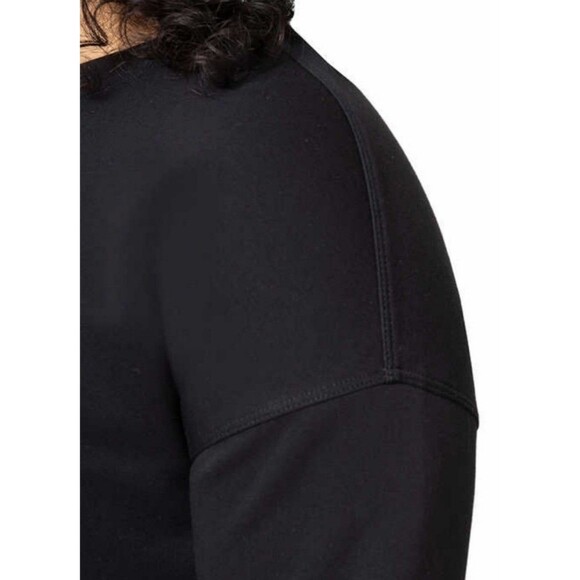 Mondetta Womens M Drop Shoulders Scuba Crewneck Relaxed Sweatshirt Stretch Black - Picture 4 of 8